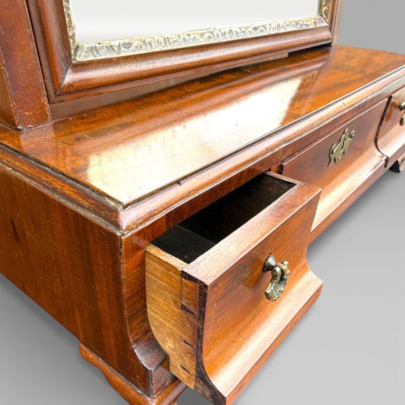 Antique Georgian 1790 Mahogany & Gilt Dressing Table Mirror with Brass Handles - Image 8